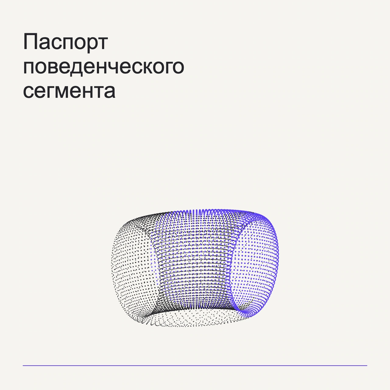 Обложка статьи «Паспорт поведенческого сегмента»: абстрактная точечная фигура, фирменный milk фон.