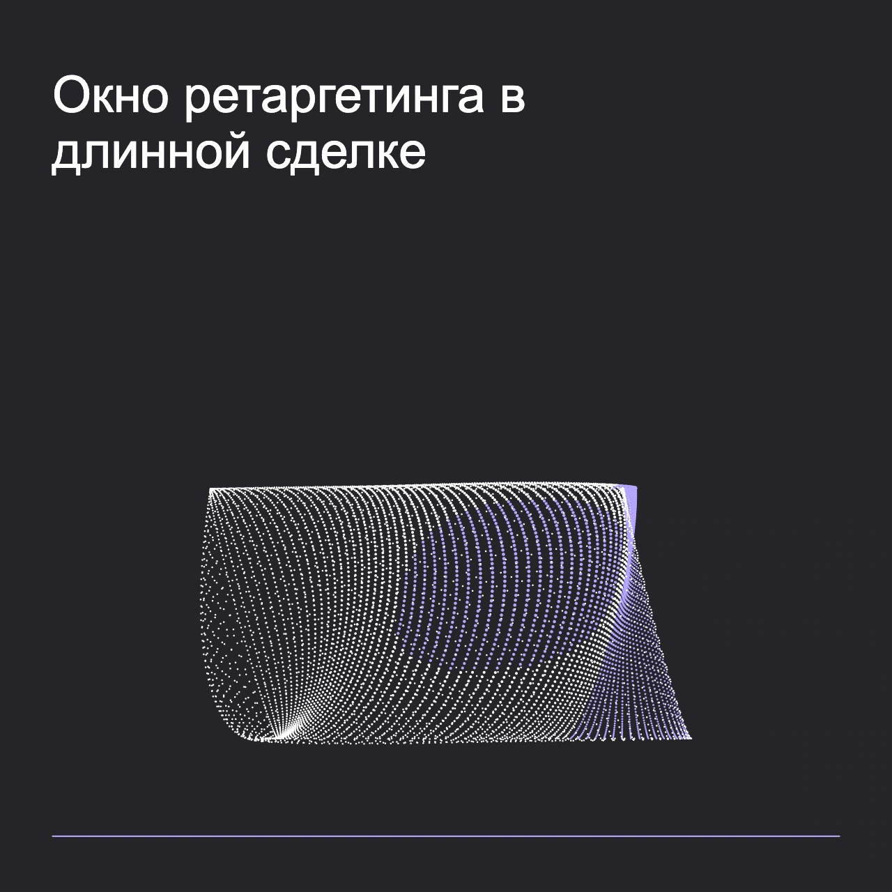 Обложка статьи «Окно ретаргетинга в длинной сделке»: абстрактная точечная фигура, фирменный graphite фон.
